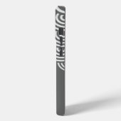 Coques Case-Mate iPhone Swirling Circles and Name in White on Gray (Verso / Gauche)