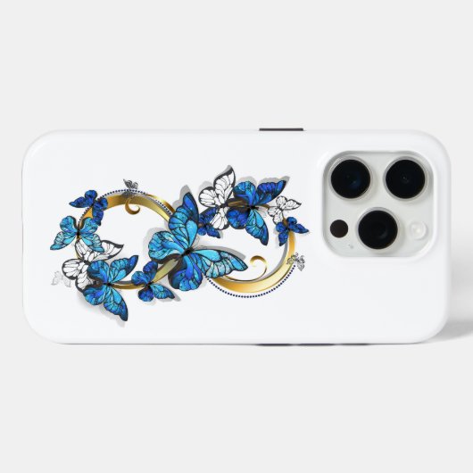 Coques Case-Mate iPhone Symbol Infinity of Blue Morpho Butterflies (Verso (horizontal))
