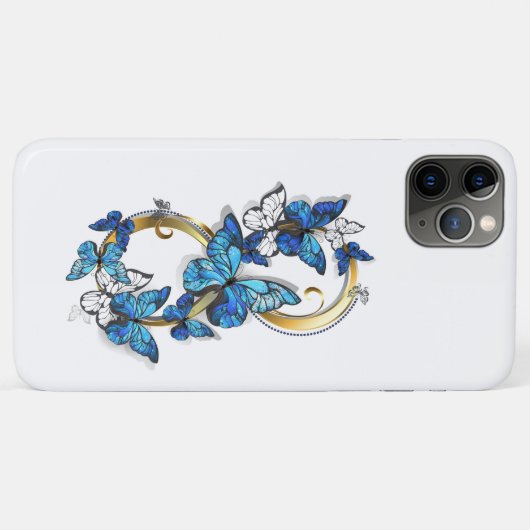 Coques Case-Mate iPhone Symbol Infinity of Blue Morpho Butterflies (Dos (Horizontal))