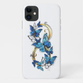 Coques Case-Mate iPhone Symbol Infinity of Blue Morpho Butterflies (Dos)
