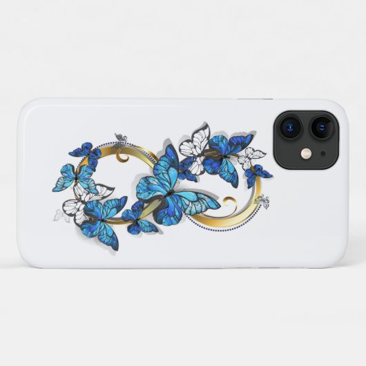 Coques Case-Mate iPhone Symbol Infinity of Blue Morpho Butterflies (Dos (Horizontal))