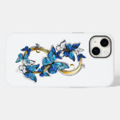 Coques Case-Mate iPhone Symbol Infinity of Blue Morpho Butterflies (Verso (horizontal))