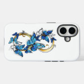 Coques Case-Mate iPhone Symbol Infinity of Blue Morpho Butterflies (Verso (horizontal))