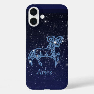 Coques iPhone 16 Plus Symbole Aries Constellation et Zodiac avec étoiles