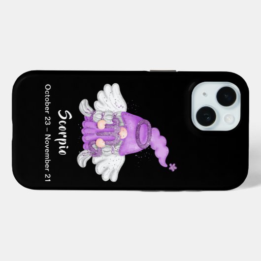 Coques Case-Mate iPhone Symbole astrologie Gnome Scorpio Angel (Verso (horizontal))
