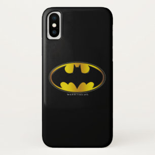 Coque iPhone X Symbole Batman Logo de dégradé ovale