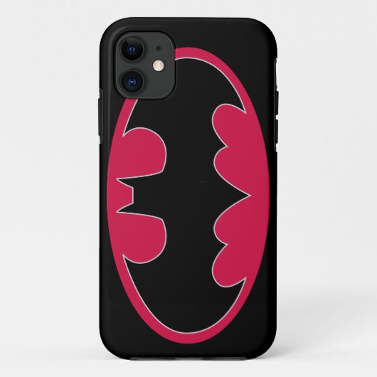 Coques Case-Mate iPhone Symbole Batman | Logo noir rouge (Dos)