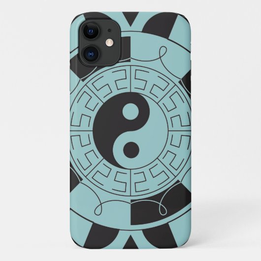 Coques Case-Mate iPhone Symbole bleu et noir de Yin Yang (Dos)