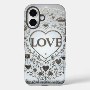 Coques iPhone 16 Symbole d'amour transparent Crystal