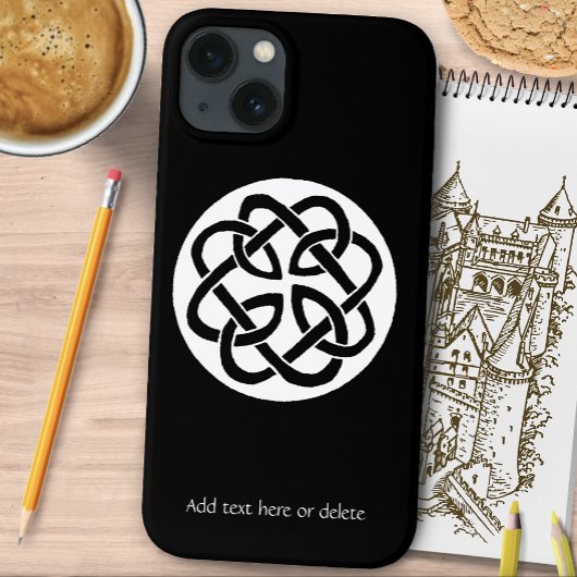 Coques Case-Mate iPhone Symbole de cercle en entrelacs celtique noir et bl