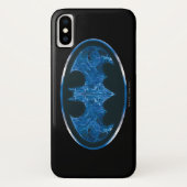Coques Case-Mate iPhone Symbole de chauve-souris à fumée bleue (Dos)