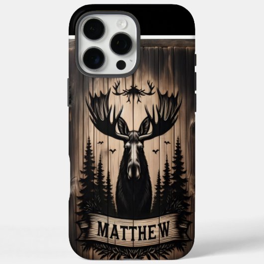 Coques Case-Mate iPhone Symbole de la forêt d'orignaux de Matthew (Verso)
