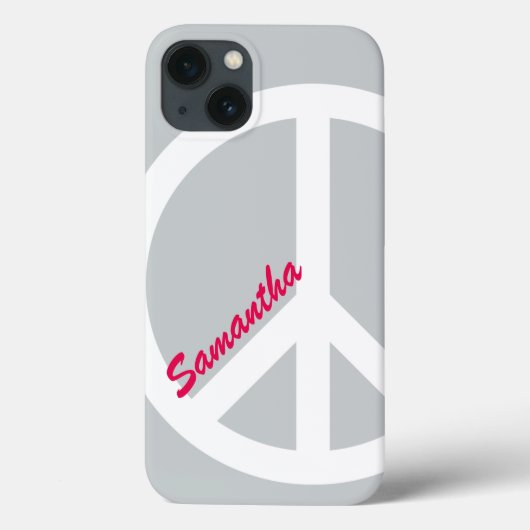 COQUES Case-Mate iPhone SYMBOLE DE LA PAIX ARGENT ET ROSE (Verso)