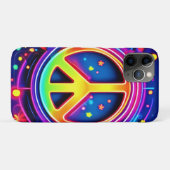 Coques Case-Mate iPhone Symbole de la paix de Neon (Dos (Horizontal))
