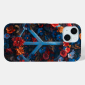 Coques Case-Mate iPhone Symbole de la paix florale de minuit (Verso (horizontal))