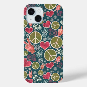 Coque Pour iPhone 15 Symbole de la paix Hipster Pacifisme