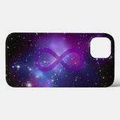 Coques Case-Mate iPhone Symbole de l'infini d'image spatiale violette (Verso (horizontal))