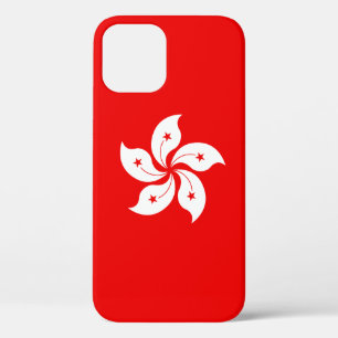 Coque iPhone 12 Symbole de l'orchidée blanche du drapeau de Hong 