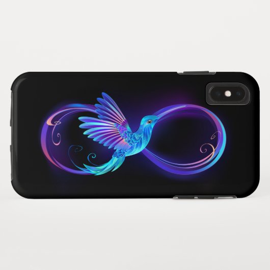 Coques Case-Mate iPhone Symbole de Neon Infinity par Glowing Hummingbird (Dos (Horizontal))