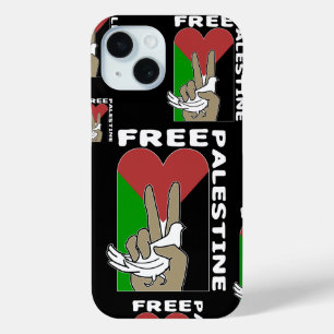 Coque Pour iPhone 15 Symbole de paix Coeur de la colombe de Palestine l