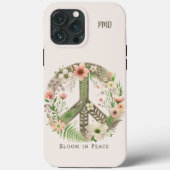 Coques Case-Mate iPhone Symbole de paix de Pretty Initiales (Verso)