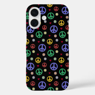 Coques iPhone 16 Symbole de paix, Fleurs & Coeurs