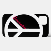 Coques Case-Mate iPhone Symbole de paix noir et rose (Verso (horizontal))