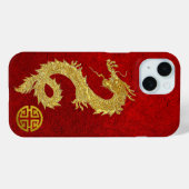 Coques Case-Mate iPhone Symbole de prospérité chinois du dragon d'or (Verso (horizontal))