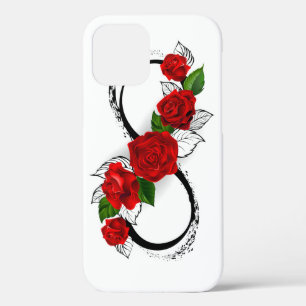 Case-Mate iPhone Case Symbole d'infini avec les roses rouges
