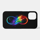 Coques Case-Mate iPhone Symbole d'infini avec plume arc-en-ciel (Verso (horizontal))