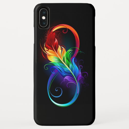 Coques Case-Mate iPhone Symbole d'infini avec plume arc-en-ciel (Dos)