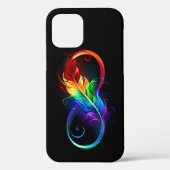 Coques Case-Mate iPhone Symbole d'infini avec plume arc-en-ciel (Verso)