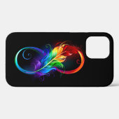 Coques Case-Mate iPhone Symbole d'infini avec plume arc-en-ciel (Verso (horizontal))
