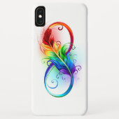 Coques Case-Mate iPhone Symbole d'infini avec plume arc-en-ciel (Dos)