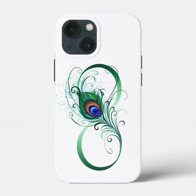 Coques Case-Mate iPhone Symbole d'infini avec plume de paon (Verso)