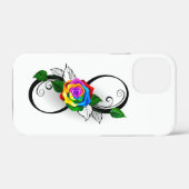 Coques Case-Mate iPhone Symbole d'infini avec rose arc-en-ciel (Verso (horizontal))