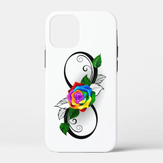 Coques Case-Mate iPhone Symbole d'infini avec rose arc-en-ciel (Verso)