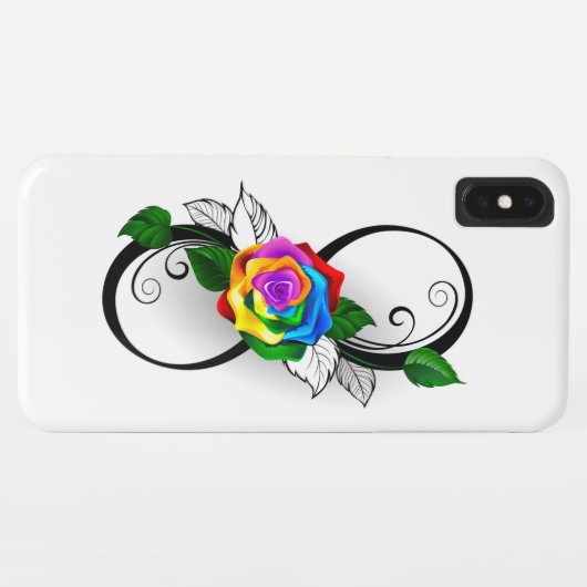Coques Case-Mate iPhone Symbole d'infini avec Rose arc-en-ciel (Dos (Horizontal))