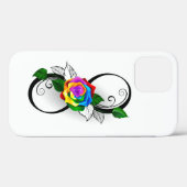 Coques Case-Mate iPhone Symbole d'infini avec rose arc-en-ciel (Verso (horizontal))