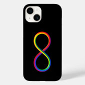 Coques Case-Mate iPhone Symbole d'infini couleur arc-en-ciel LGBT (Verso)