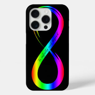 Coque iPhone 15 Pro Symbole d'infini Lgbt Gay pride arc-en-ciel noir