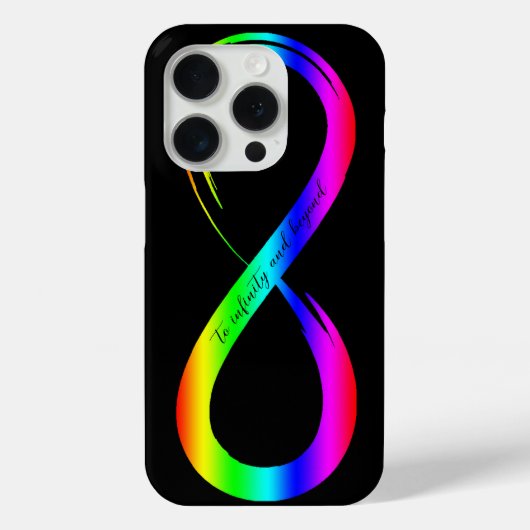 Coques Case-Mate iPhone Symbole d'infini Lgbt Gay pride arc-en-ciel noir (Verso)