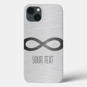 Coques Pour iPhone Symbole d'infini sur la texture métallique de Faux