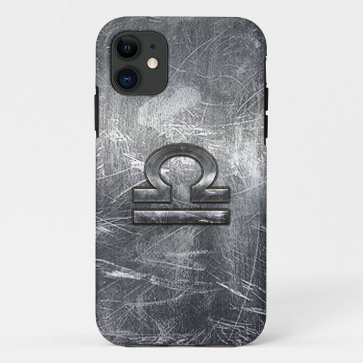 Coques Case-Mate iPhone Symbole du Zodiaque de Libra en acier argenté (Dos)