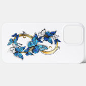 Coques Case-Mate iPhone Symbole infini de papillons Morpho bleus (Verso (horizontal))