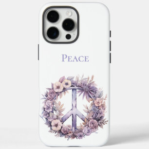 Coques iPhone 16 Pro Max SYMBOLE Lavande Blanc Boho Floral Paix