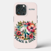 Coques Case-Mate iPhone SYMBOLE les années 70 Puppy & Floral Retro "Paix & (Verso)