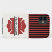 Coques Case-Mate iPhone Symbole logo rouge du pompier personnalisé (Dos (Horizontal))