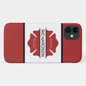 Coques Case-Mate iPhone Symbole logo rouge du pompier personnalisé (Dos (Horizontal))