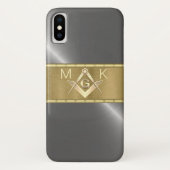Coques Case-Mate iPhone Symbole maçonnique argent et or (Dos)